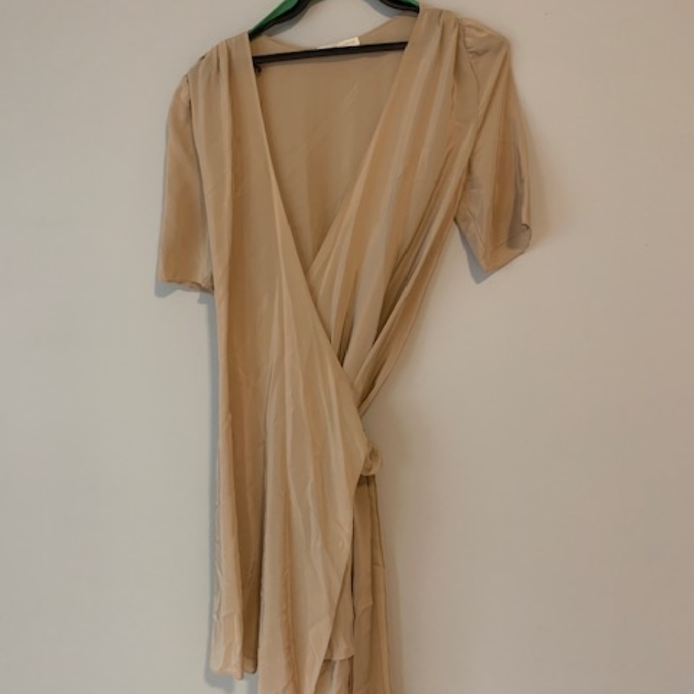 Paper Crown Nude Bridesmaids Wrap Dress